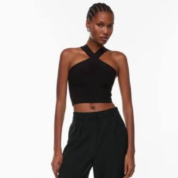 Aritzia Tops - Babaton Black Ribbed Crop Top